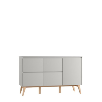 Chest of drawers with 4 drawers and doors (Classy Gray collection)